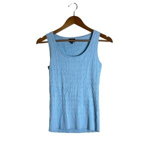 Talbots blue pima cotton cable knit sweater vest. Size small